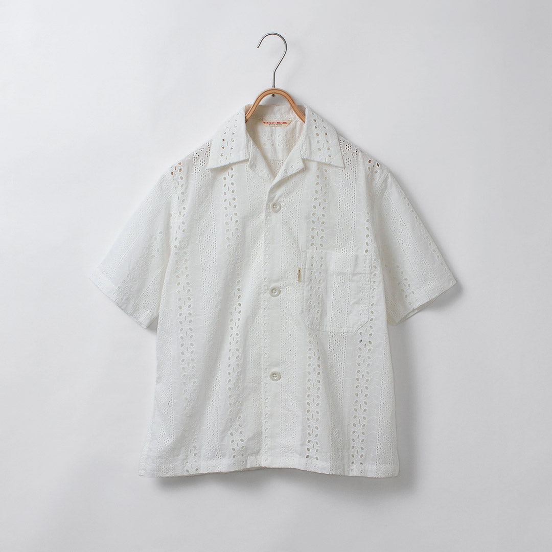 VINCENT ET MIREILLE（ヴァンソン エ ミレイユ） レース オープンカラーシャツ