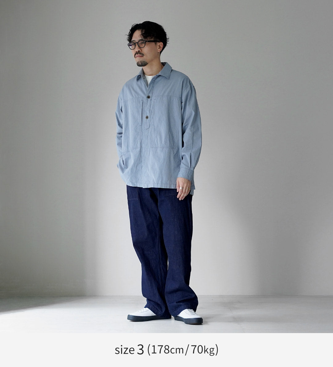 FUJITO（フジト） アーミーシャツ 撚り杢セルビッチシャンブレー