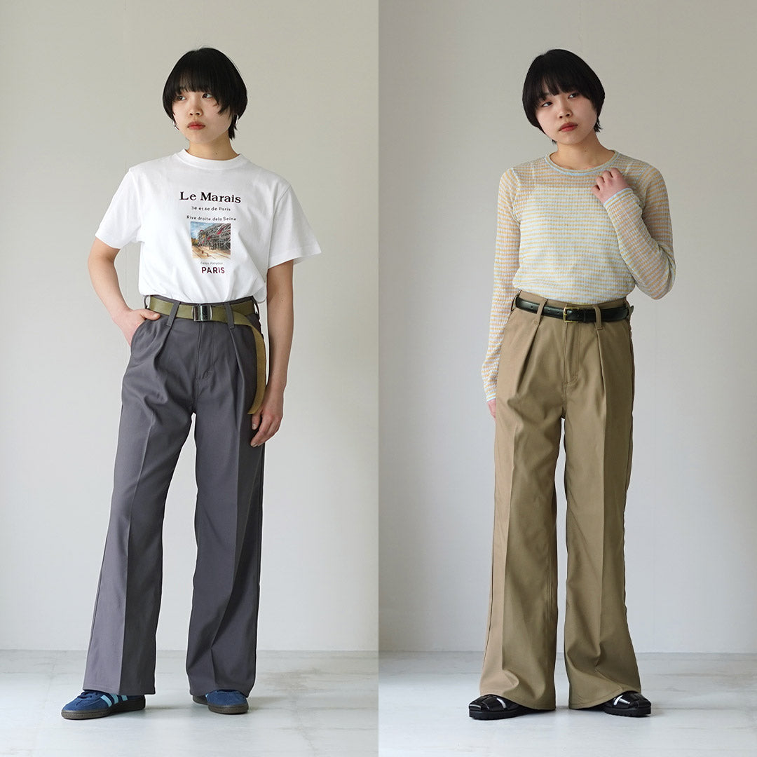 WRANGLER（ラングラー）　ランチャー ワイド ポリエステルツイル パンツ レディース