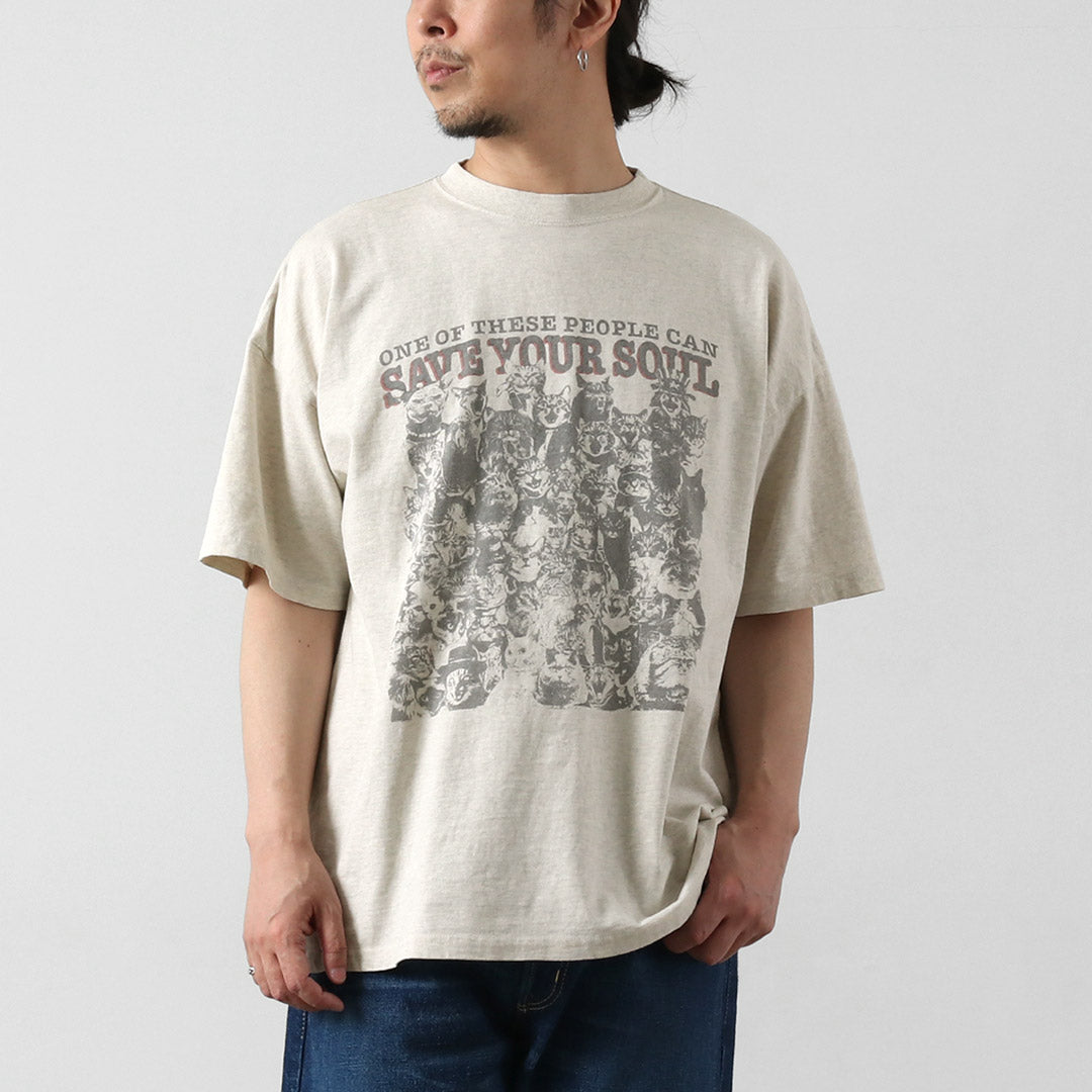 REMI RELIEF（レミレリーフ） HARD SP加工20/-天竺BIGサイズTシャツ(SAVE YOUR SOUL) 日本製