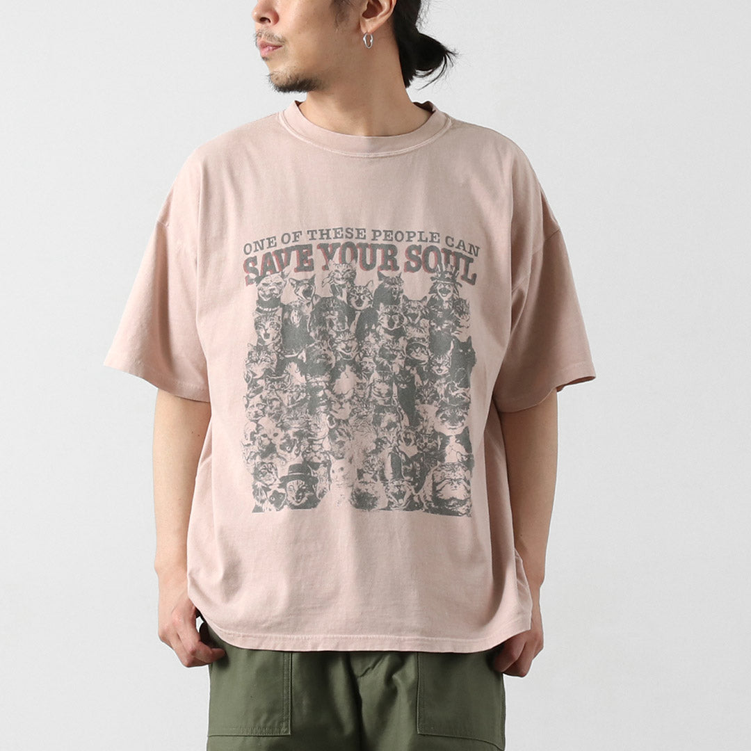 REMI RELIEF（レミレリーフ） HARD SP加工20/-天竺BIGサイズTシャツ(SAVE YOUR SOUL) 日本製