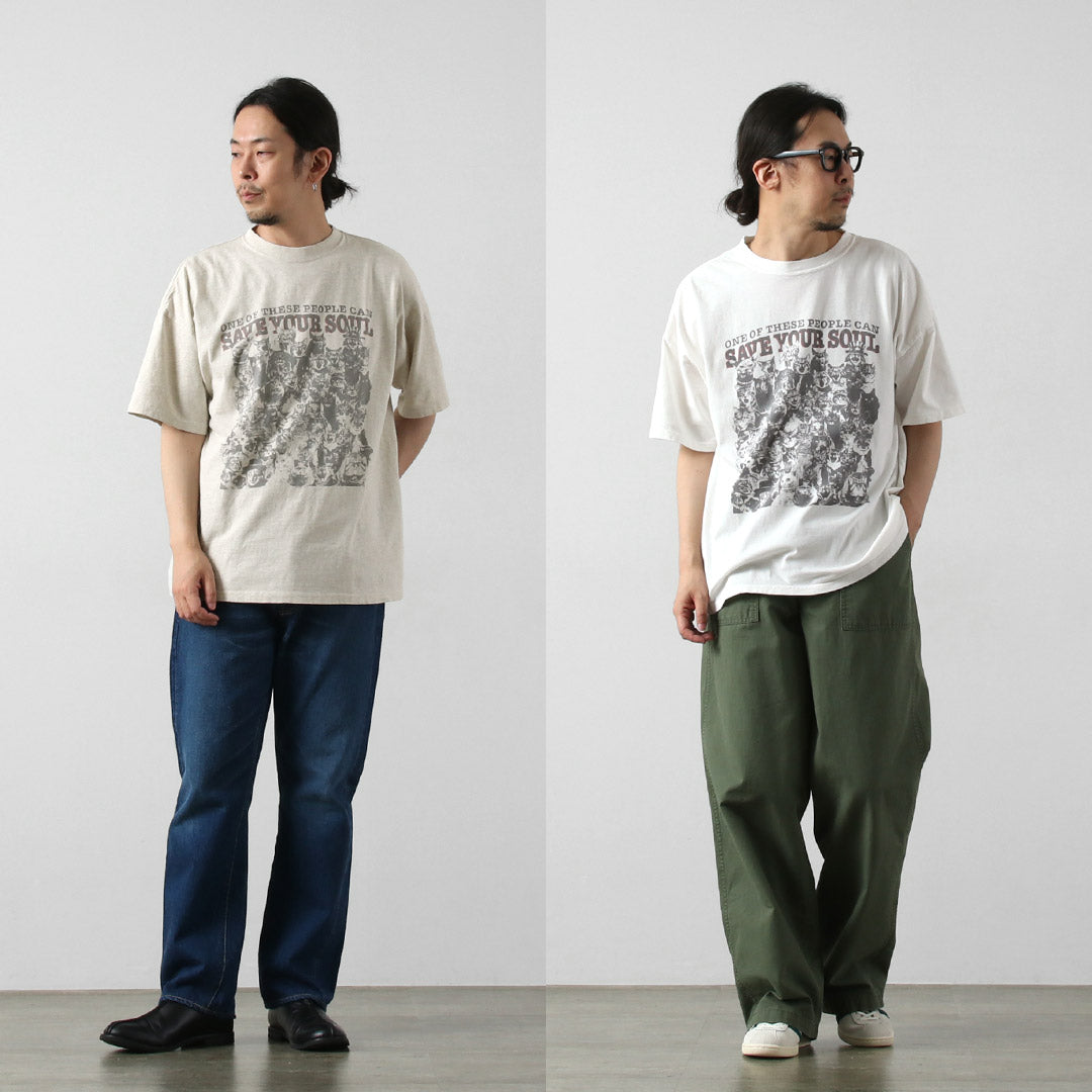 REMI RELIEF（レミレリーフ） HARD SP加工20/-天竺BIGサイズTシャツ(SAVE YOUR SOUL) 日本製