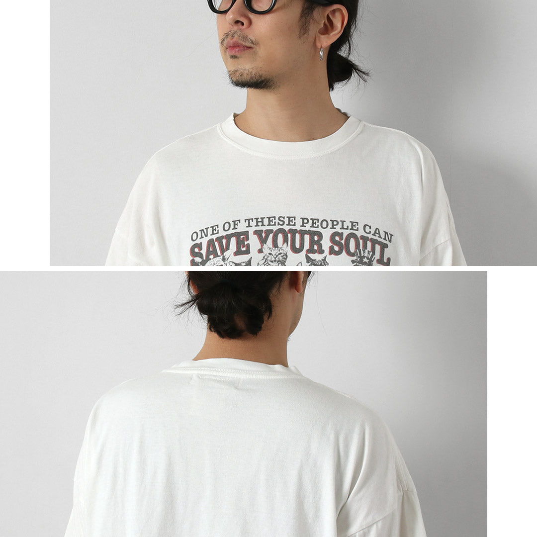 REMI RELIEF（レミレリーフ） HARD SP加工20/-天竺BIGサイズTシャツ(SAVE YOUR SOUL) 日本製