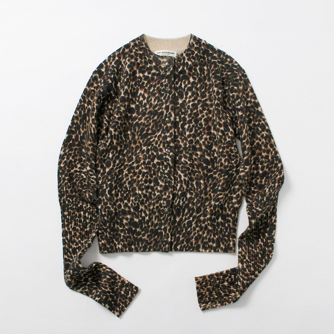 SHINZONE（シンゾーン） レオパード ロング リブ ニット カーディガン