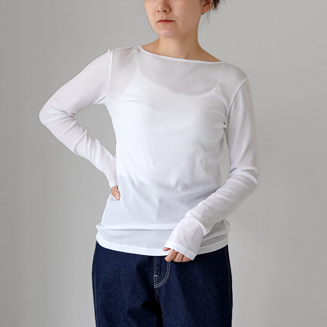 SHINZONE（シンゾーン） シアー リブ ロング スリーブ Tシャツ
