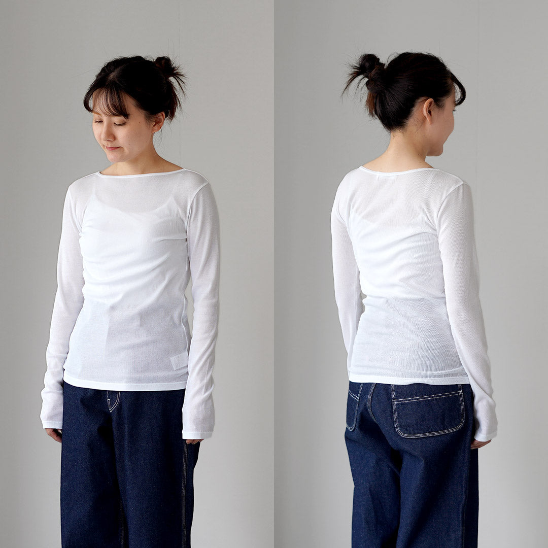 SHINZONE（シンゾーン） シアー リブ ロング スリーブ Tシャツ 26SMSCU07 日本製