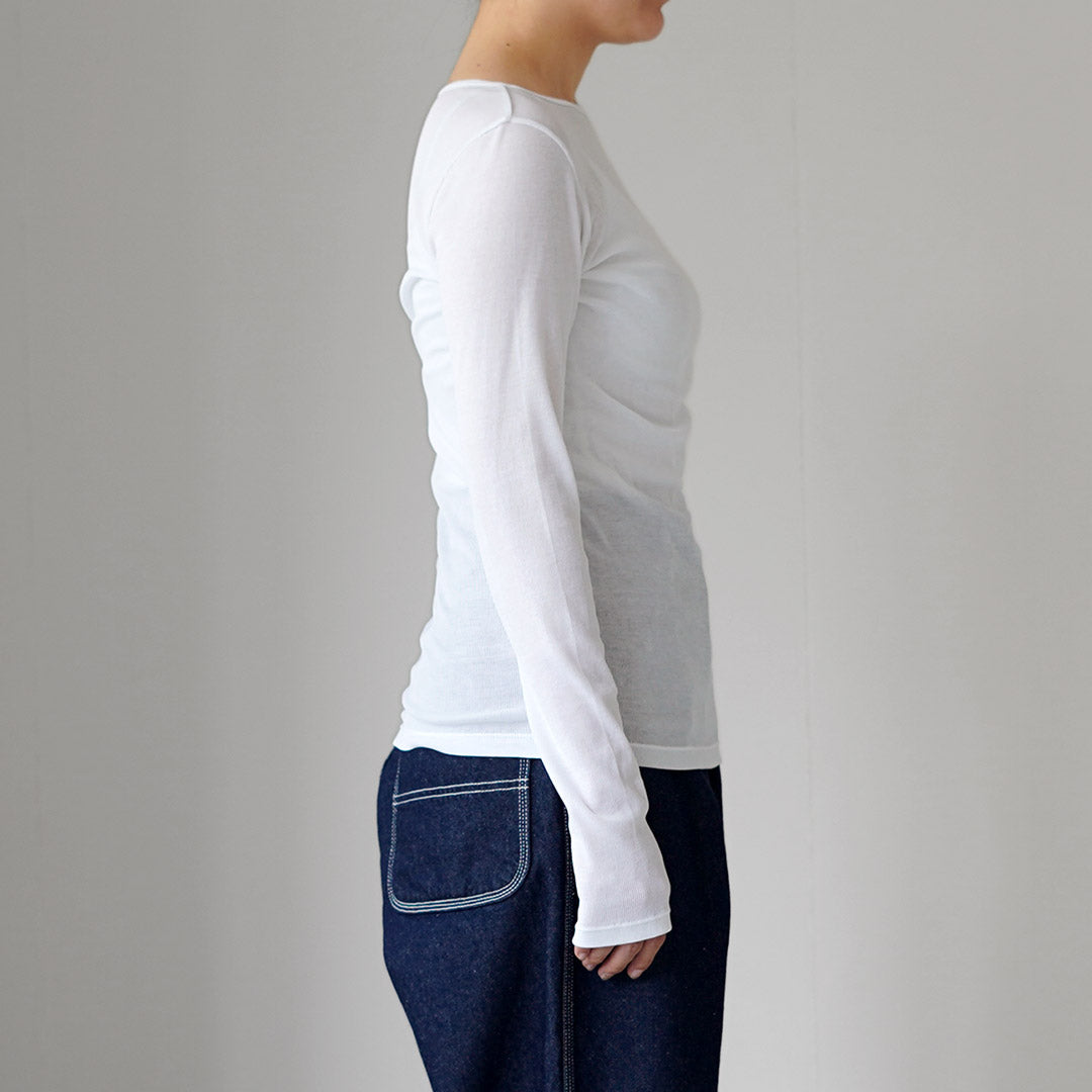 SHINZONE（シンゾーン） シアー リブ ロング スリーブ Tシャツ 26SMSCU07 日本製