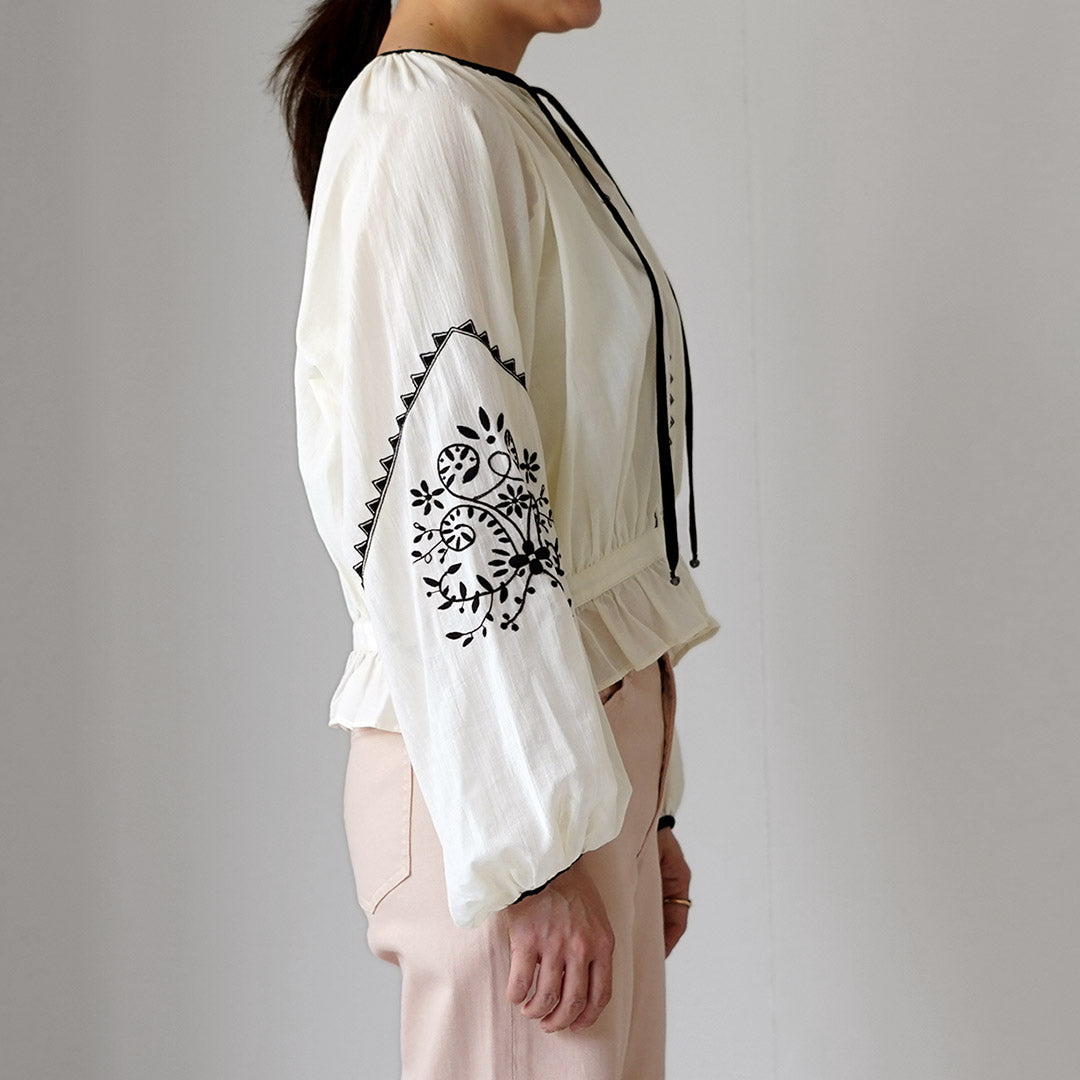 シンゾーン  BRUSH PRINT BLOUSE SHINZONE（シンゾーン） エンブロイダード ブラウス 26SMSBL09