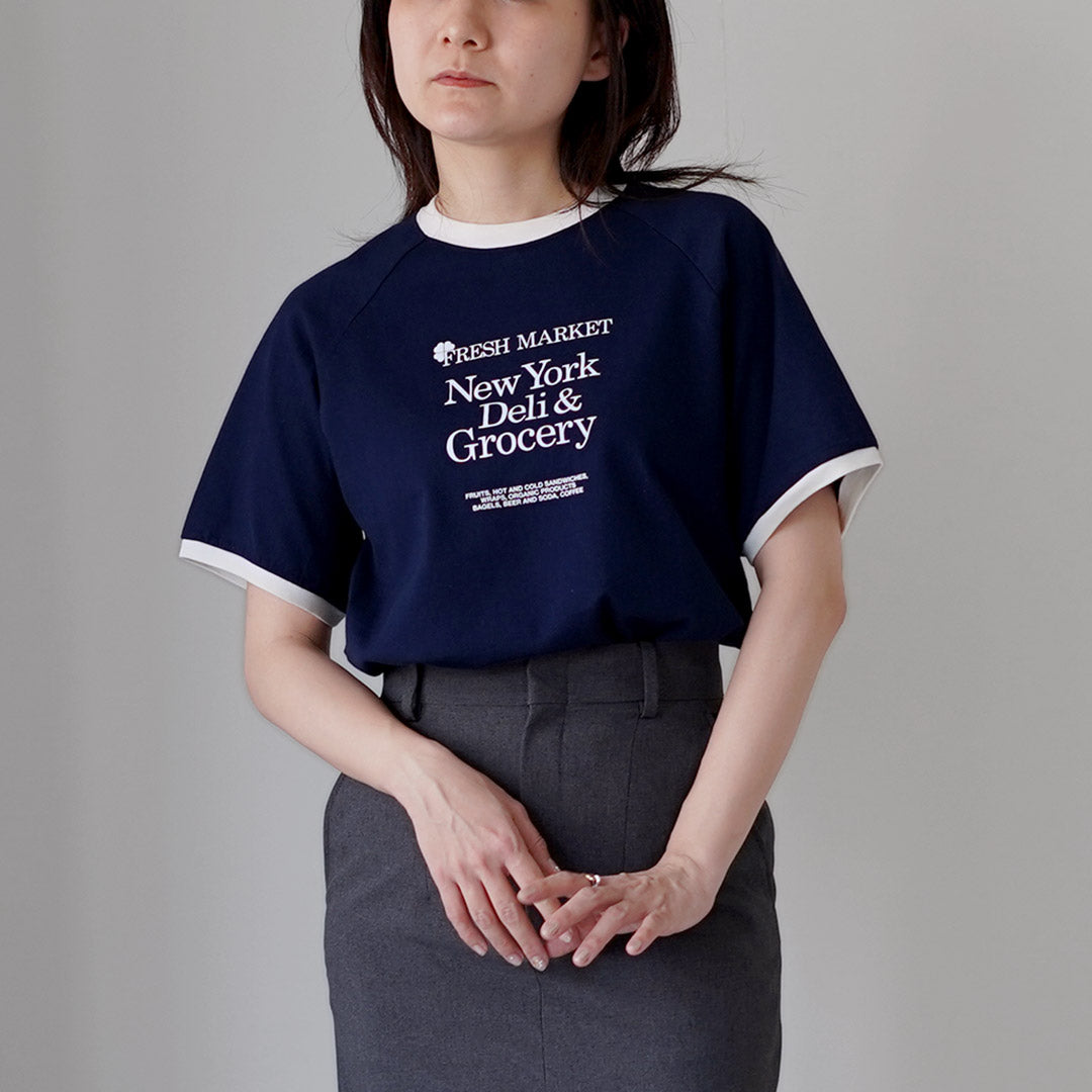 Tee Shyne着用カナダグース青 短丈安心鑑定済 SHINZONE（シンゾーン） フレッシュマーケット リンガー Tシャツ