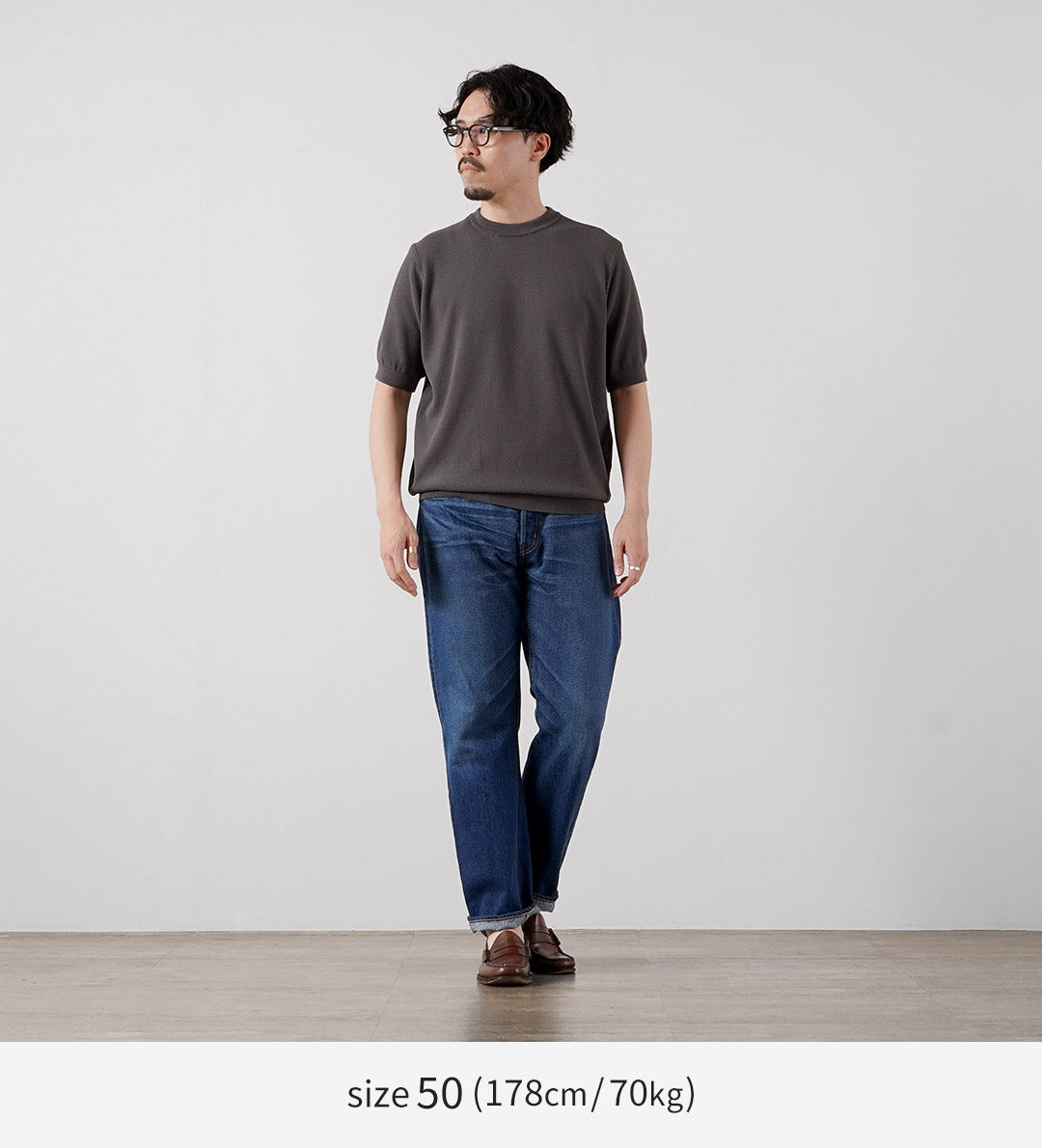 週末限定価格Rinascente ニットTシャツ ネイビー 日本製 RINASCENTE（リナシェンテ） ハイブリッド ウォッシャブル 鹿の子