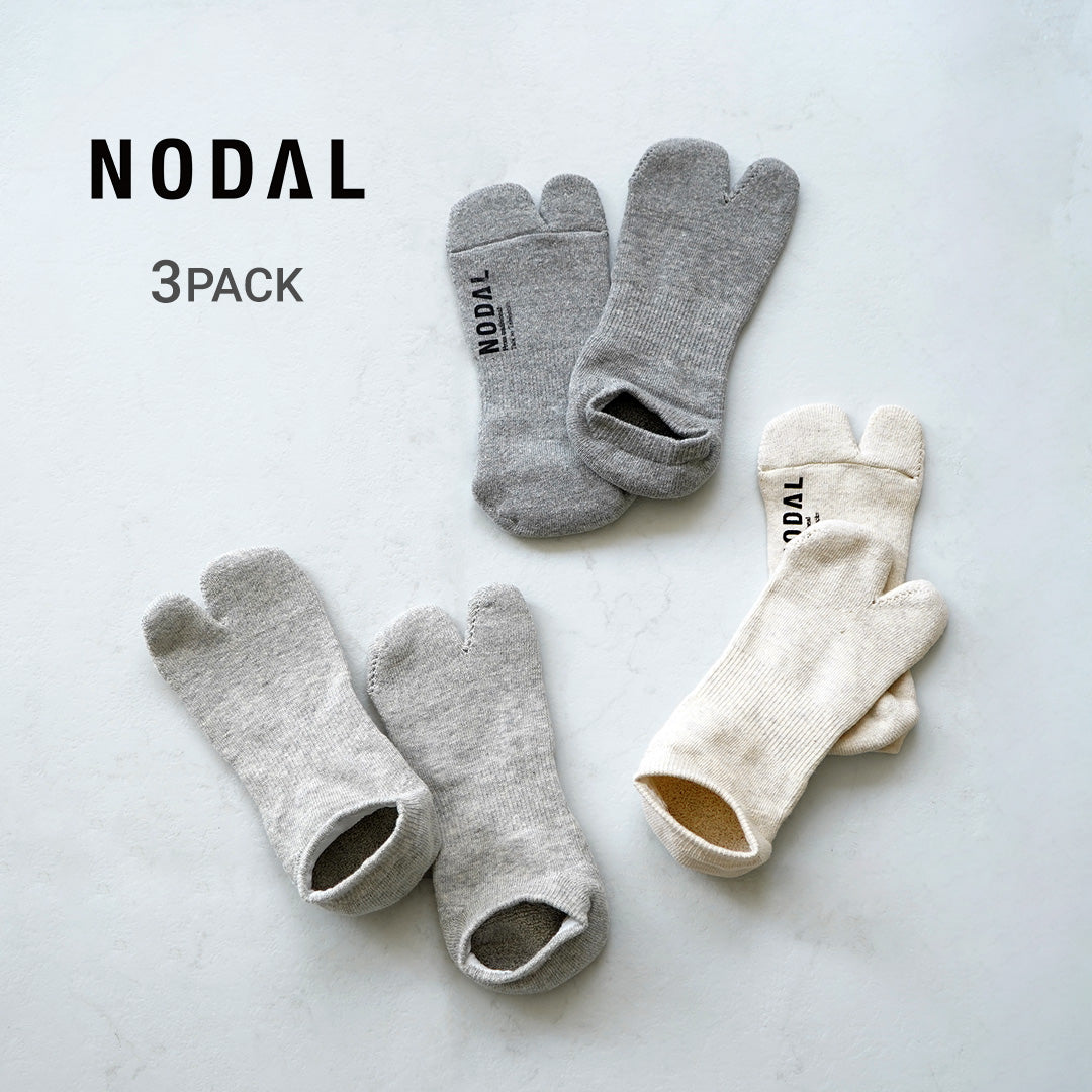 NODAL（ノーダル） ラフィ杢コットン 3パック アンクルソックス 日本製