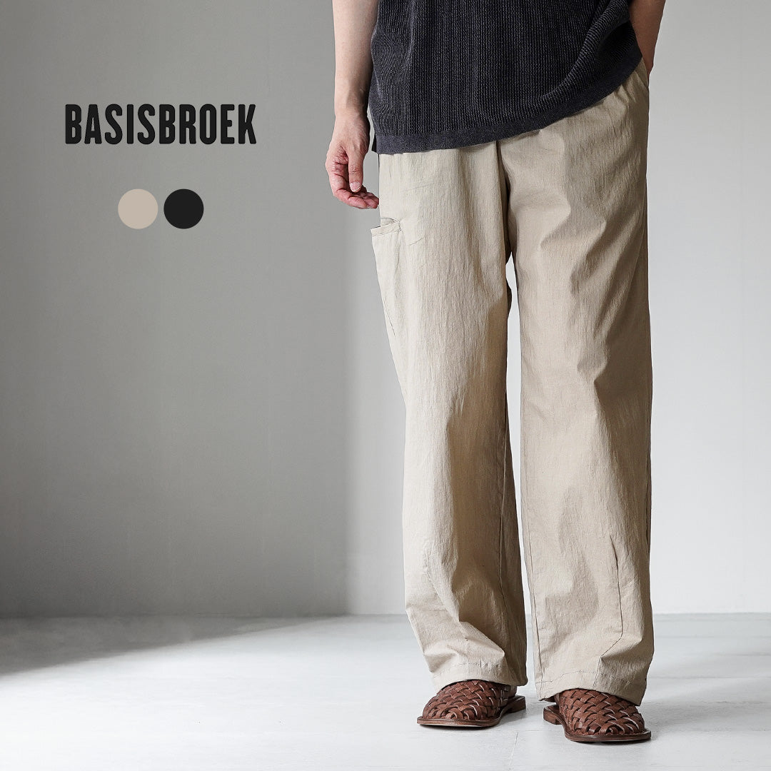 BASISBROEK（バージスブルック） ウィスケン コットンリネン タックパンツ 日本製