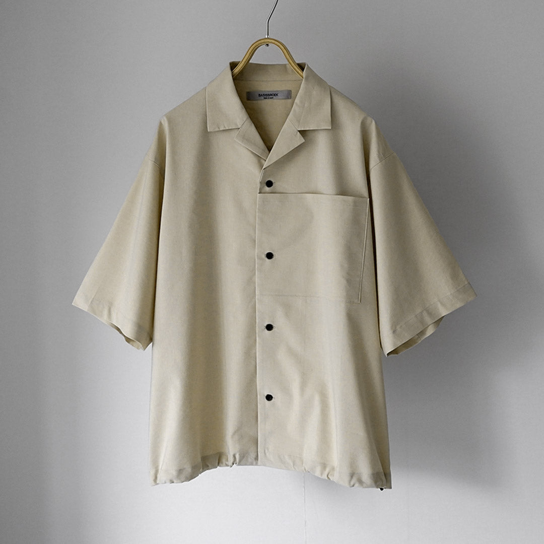 【BASCO/haddow】リネン混　デニムシャツ　プルオーバーブラウスゆったり BASISBROEK（バージスブルック） ディーン リネン混ストレッチ