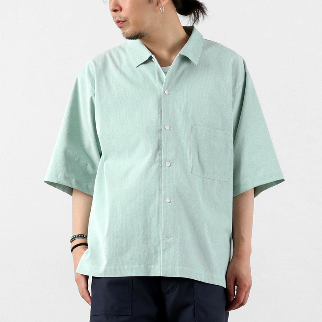 BASISBROEK（バージスブルック） プッテン シアサッカー サイドジップ 半袖シャツ 日本製