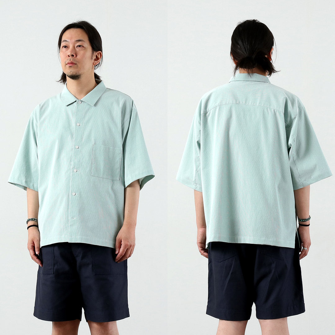 BASISBROEK（バージスブルック） プッテン シアサッカー サイドジップ 半袖シャツ 日本製