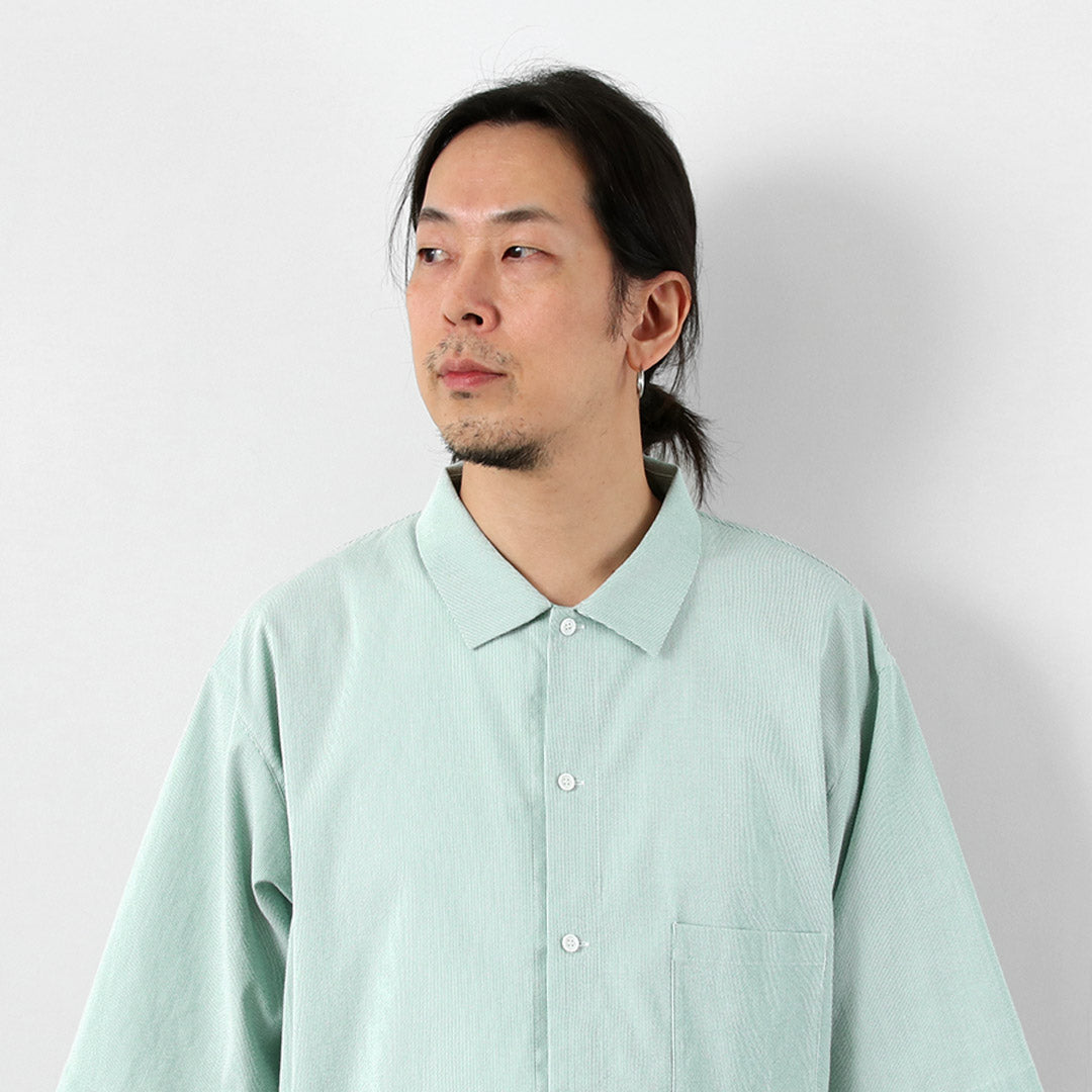 BASISBROEK（バージスブルック） プッテン シアサッカー サイドジップ 半袖シャツ 日本製