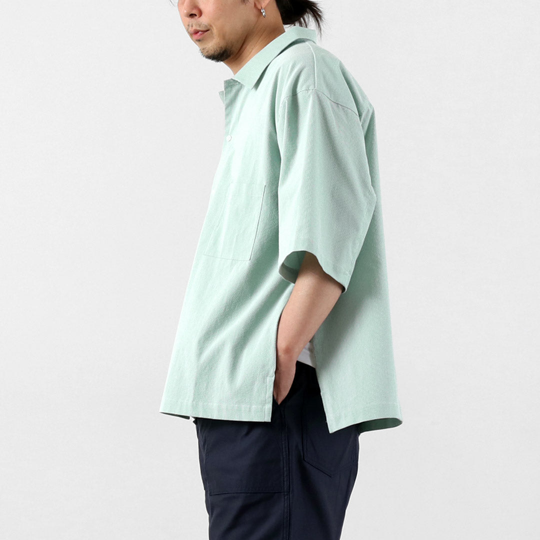 BASISBROEK（バージスブルック） プッテン シアサッカー サイドジップ 半袖シャツ 日本製