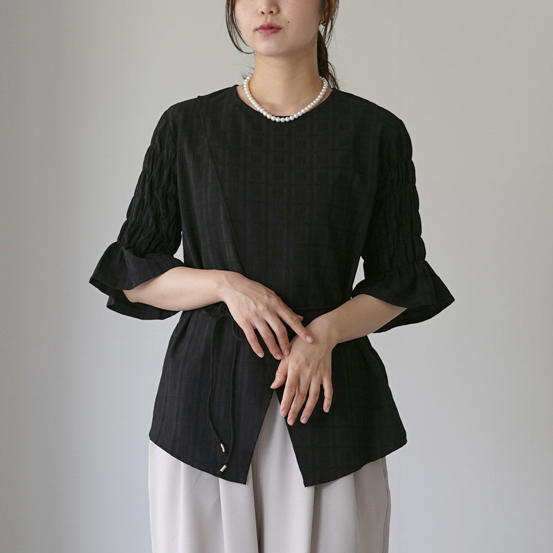 WHYTO.（ホワイト） スリットレイヤード ブラウス