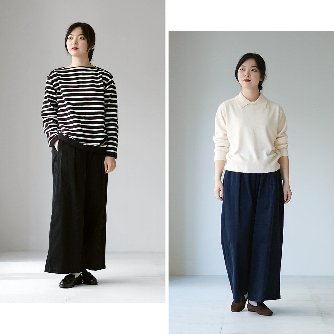 mizuiro ind（ミズイロインド） コーデュロイ タック ワイド パンツ