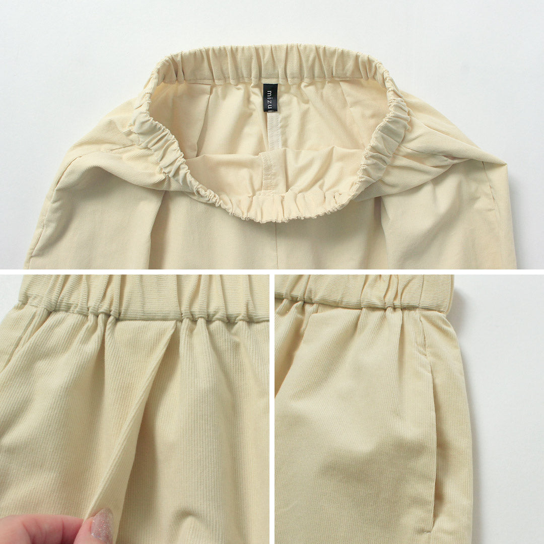 mizuiro ind（ミズイロインド） コーデュロイ タック ワイド パンツ