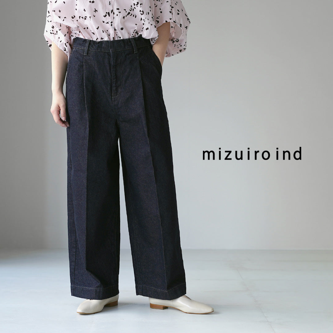 mizuiro ind（ミズイロインド） ワイドデニム スラックス