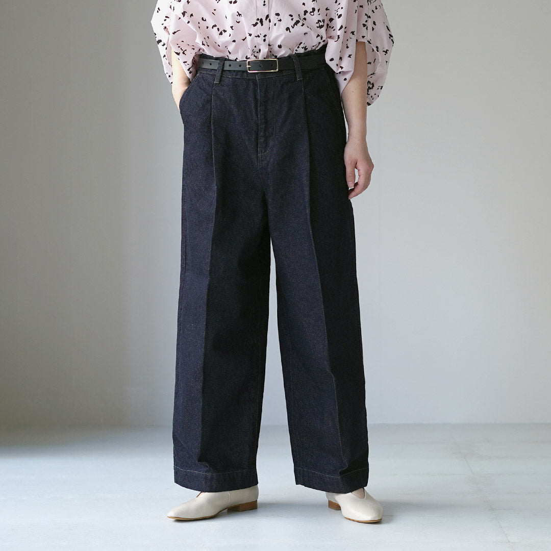 mizuiro ind（ミズイロインド） ワイドデニム スラックス / レディース