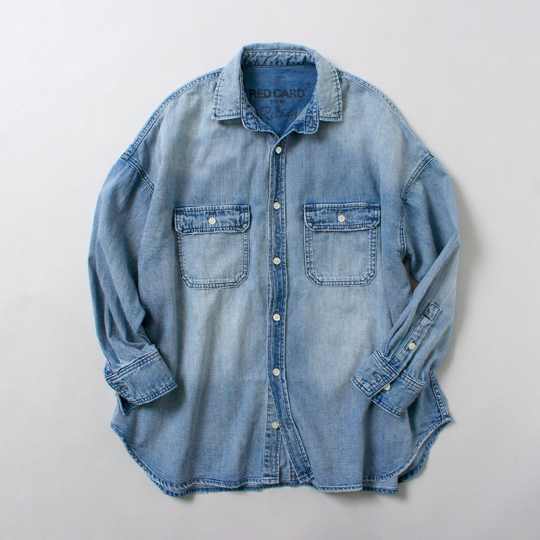 RED CARD（レッドカード） Relaxy Shirt デニム ワイドシャツ