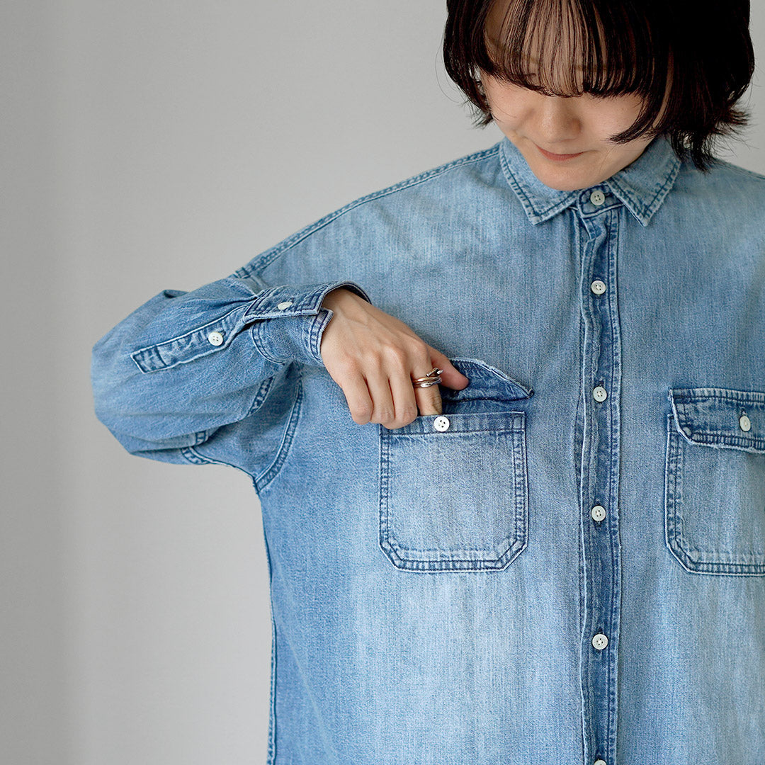 RED CARD（レッドカード） Relaxy Shirt デニム ワイドシャツ