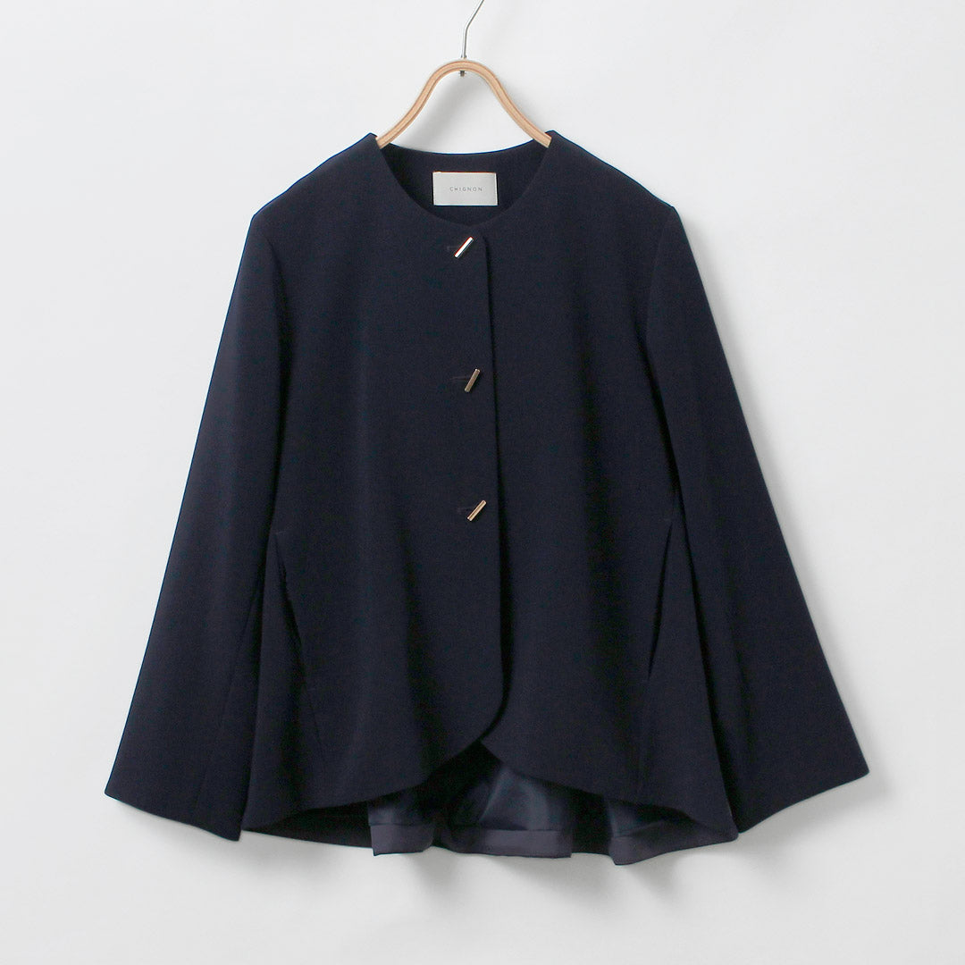 CHIGNON シニヨン オーバーブルゾン ブラック 2024秋冬 未使用 CHIGNON（シニヨン） ノーカラージャケット / レディース アウター