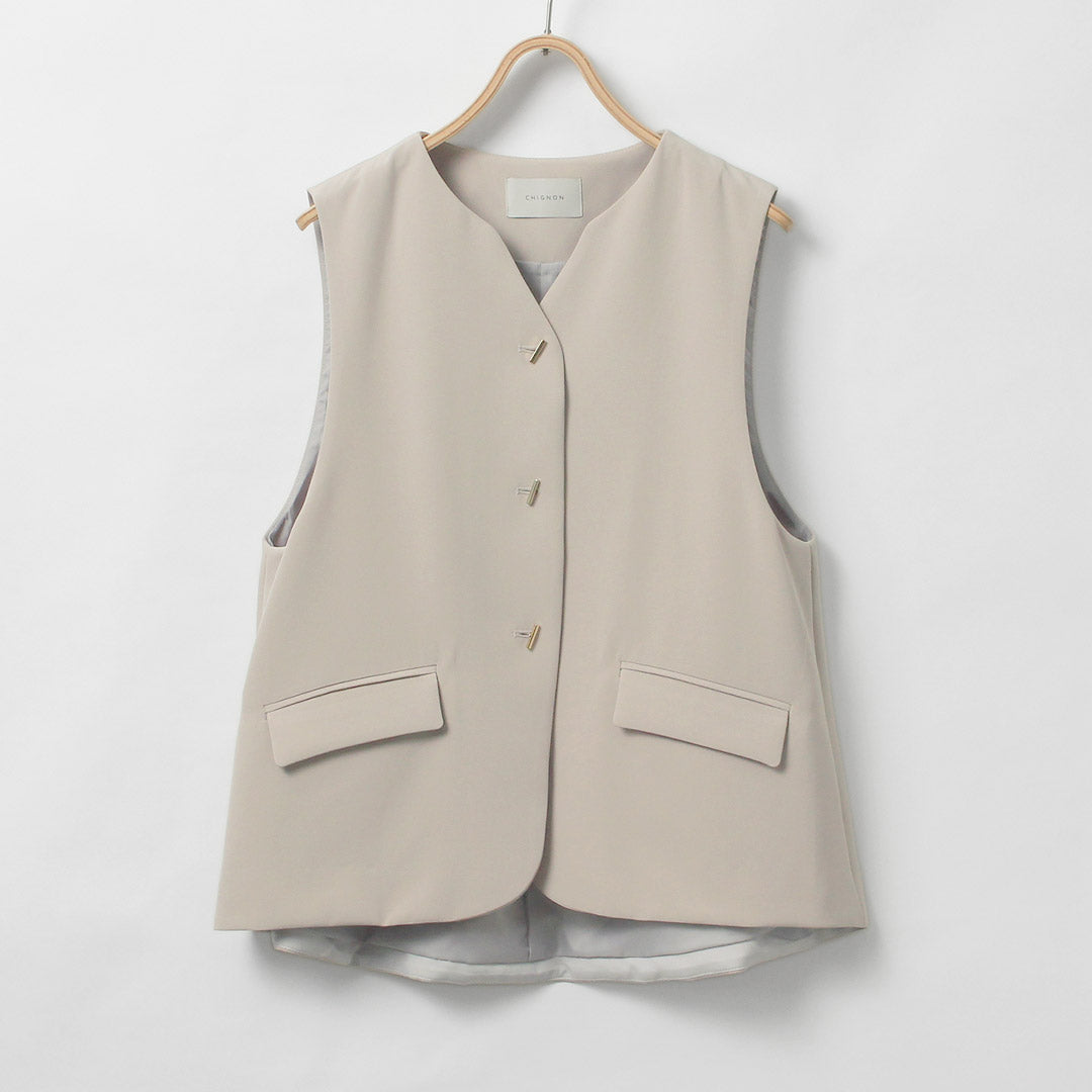 chignon ベスト CHIGNON（シニヨン） フレア ベスト / レディース トップス ジレ ノー