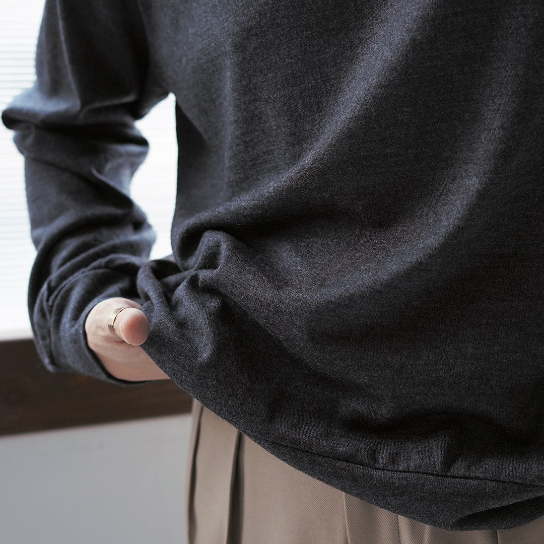 KEMA DESIGNS（ケマデザインズ） ウォッシャブルウール エルボーパッチ ニットTee