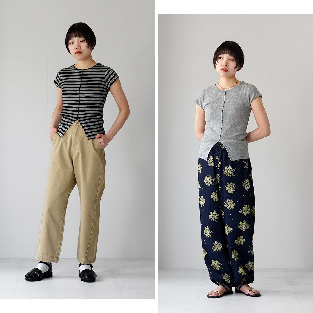 ROBERT P.MILLER（ロバートピーミラー） パネルリブ スリット ショートスリーブ Tシャツ