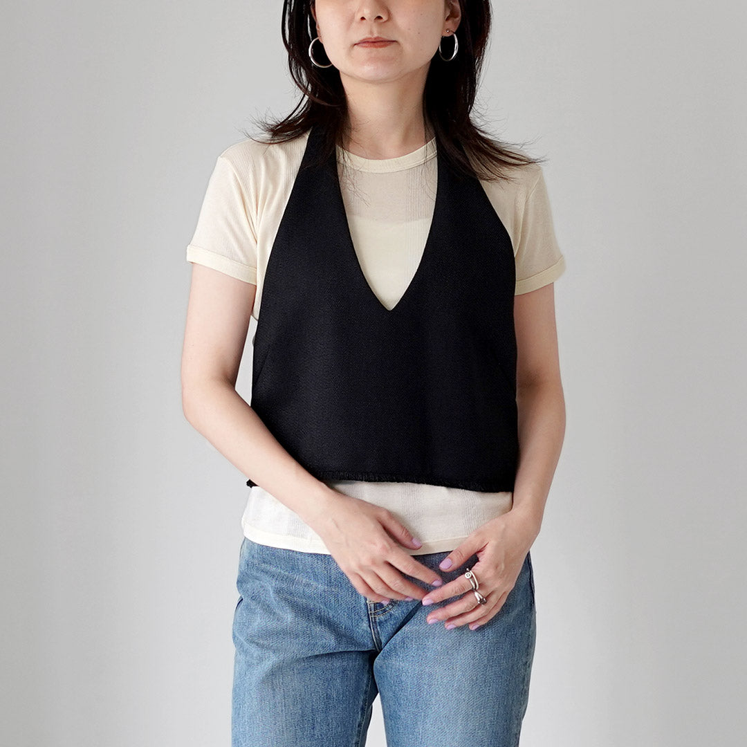 ROBERT P.MILLER（ロバートピーミラー） クルーネック パネルリブ ショートスリーブ Tシャツ コットン レーヨン