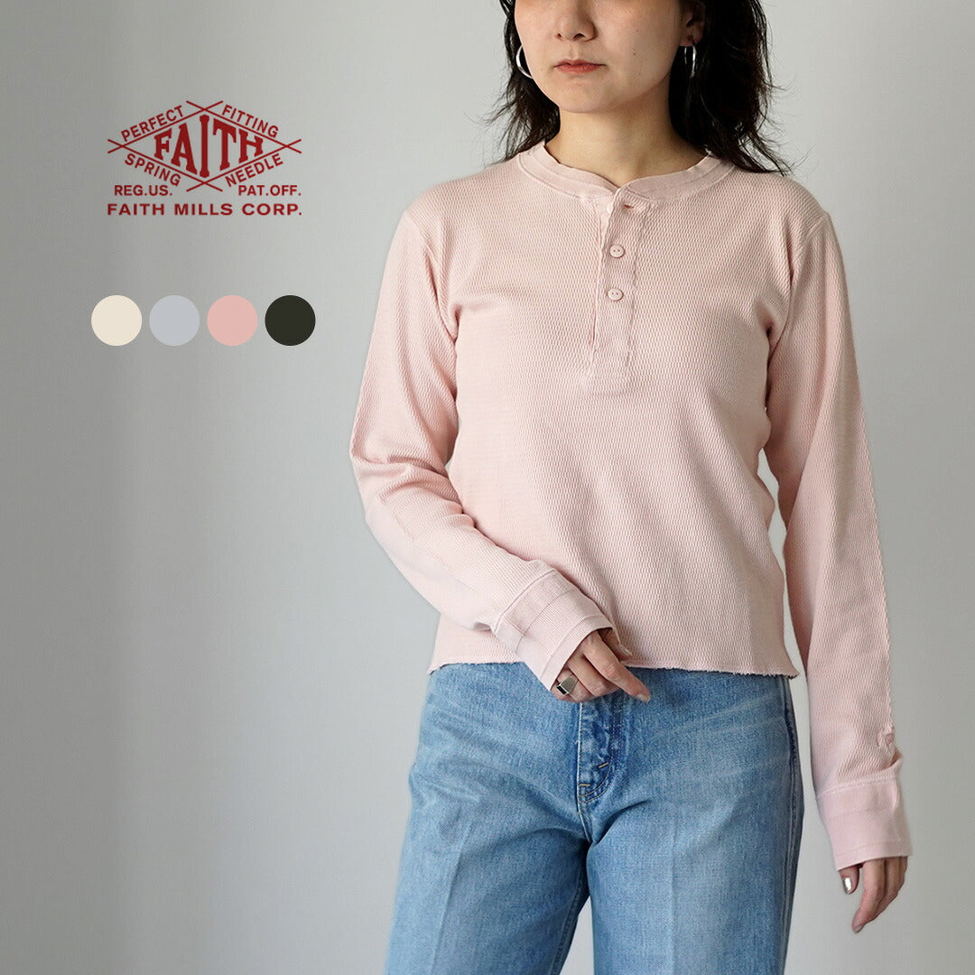 新品タグ付【ROKU ロク】別注FAITHMILLS サーマルヘンリー長袖 FAITH MILLS CORP（ファイス ミル コープ） サーマル ヘンリー プル