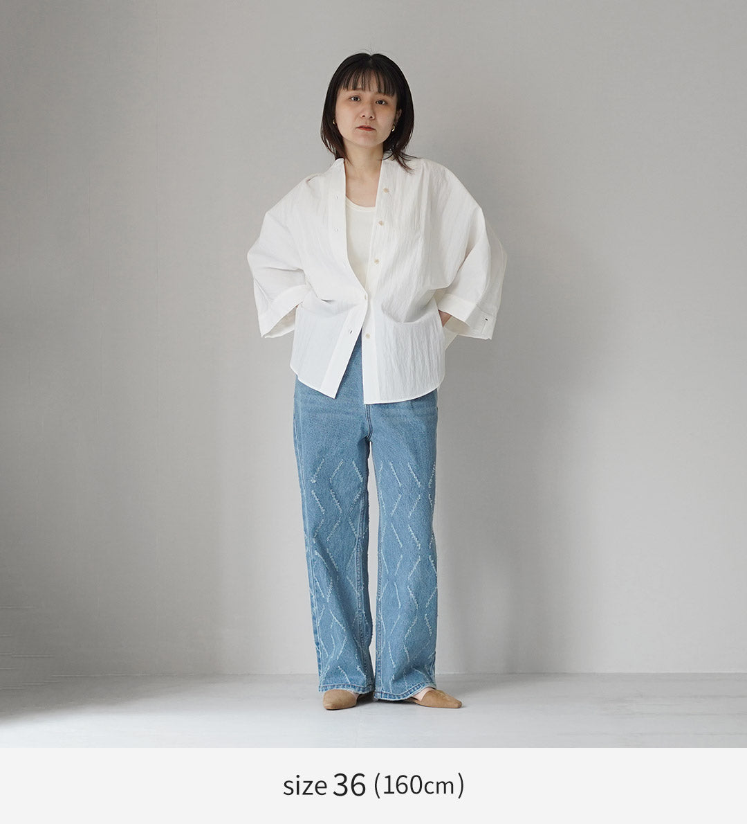 YENN（イェン） レーザーカット ワイドデニム パンツ / レディース