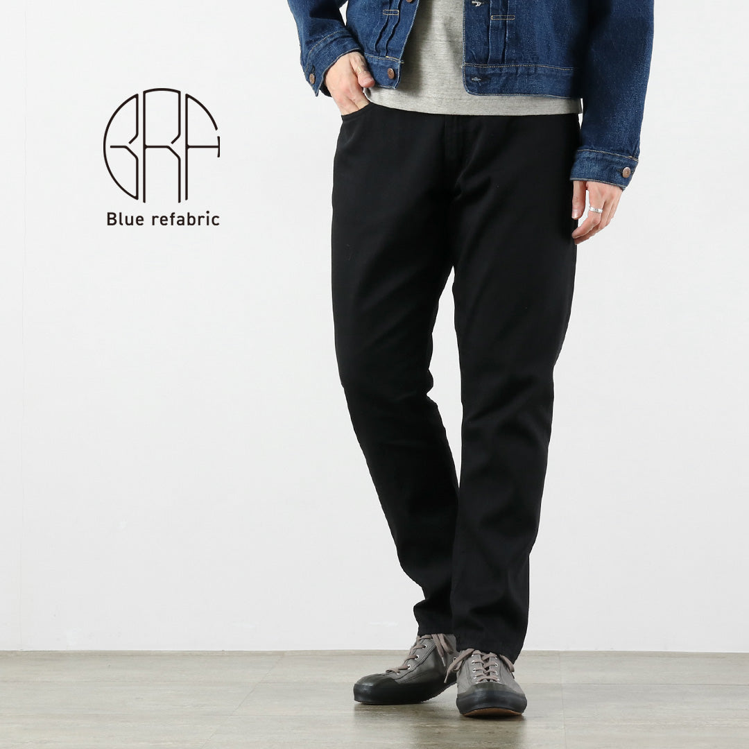 Blue refabric（ブルーリファブリック） 8oz セミワイドテーパード 5Pブラックジーンズ 日本製