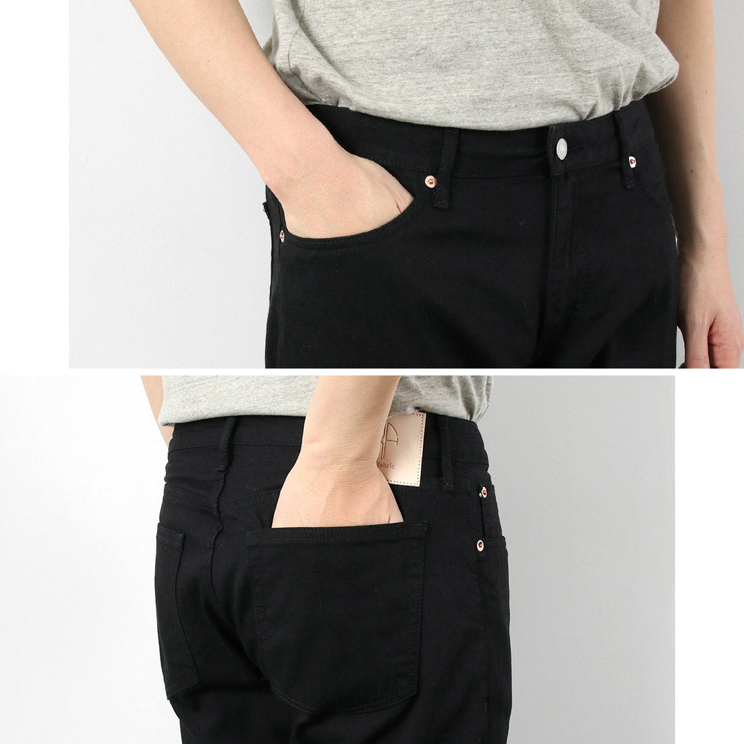 Blue refabric（ブルーリファブリック） 8oz セミワイドテーパード 5Pブラックジーンズ 日本製