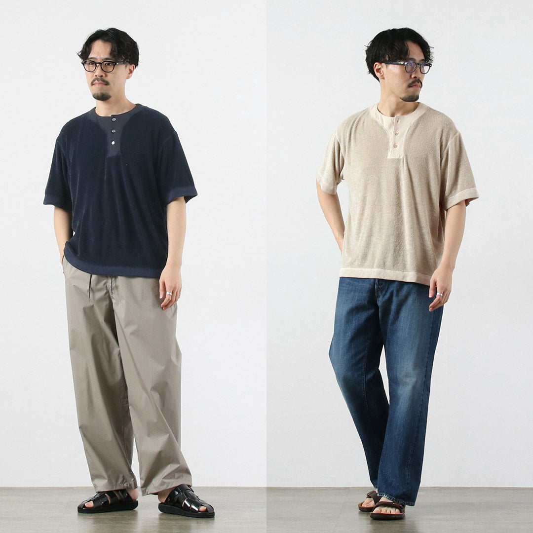 KEMA DESIGNS（ケマデザインズ） リネンパイル オフセット ヘンリーネックTシャツ 日本製