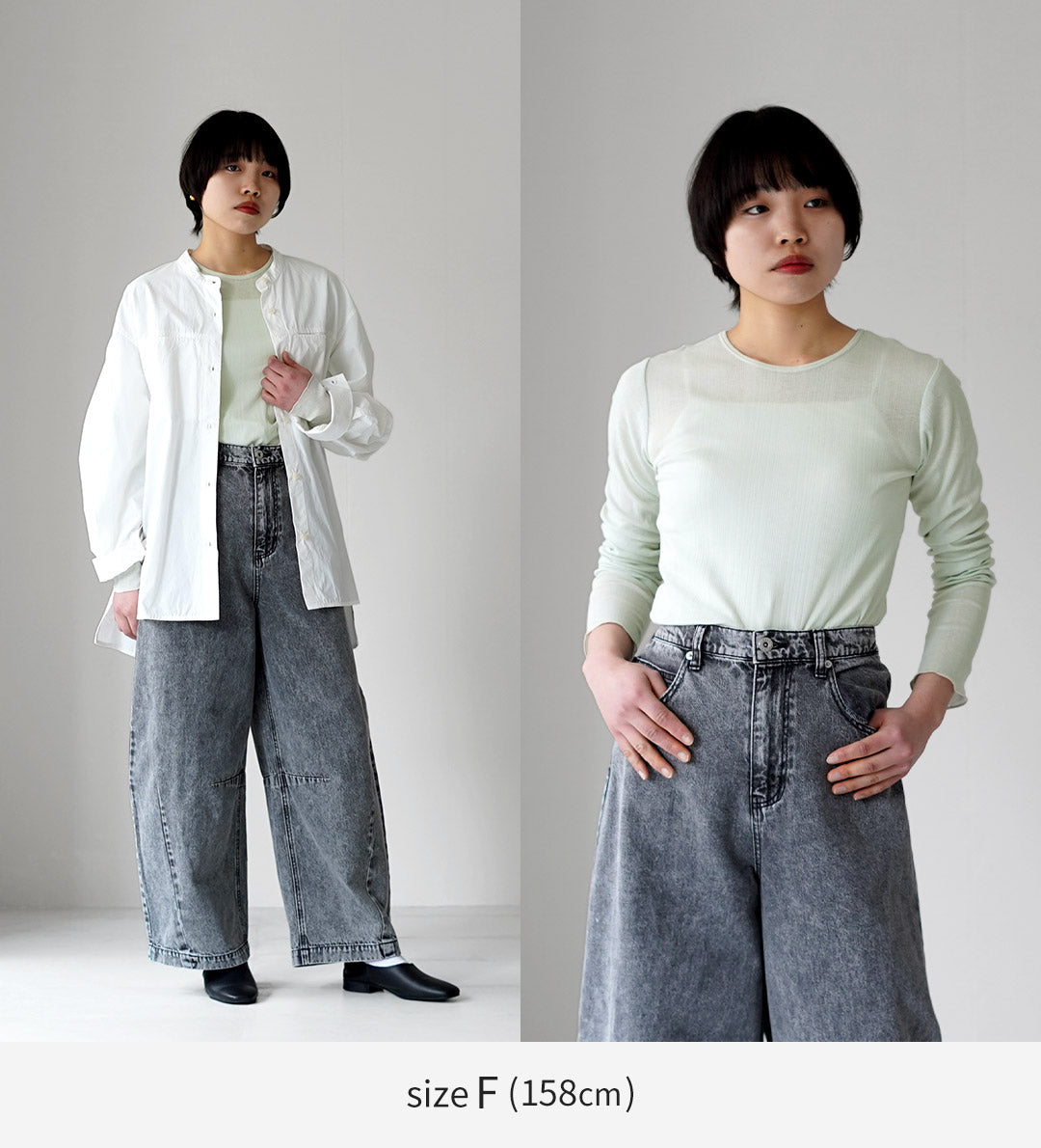 TUMUGU（ツムグ） スフレランダムテレコ　クルーネック ロングスリーブ Tシャツ 日本製