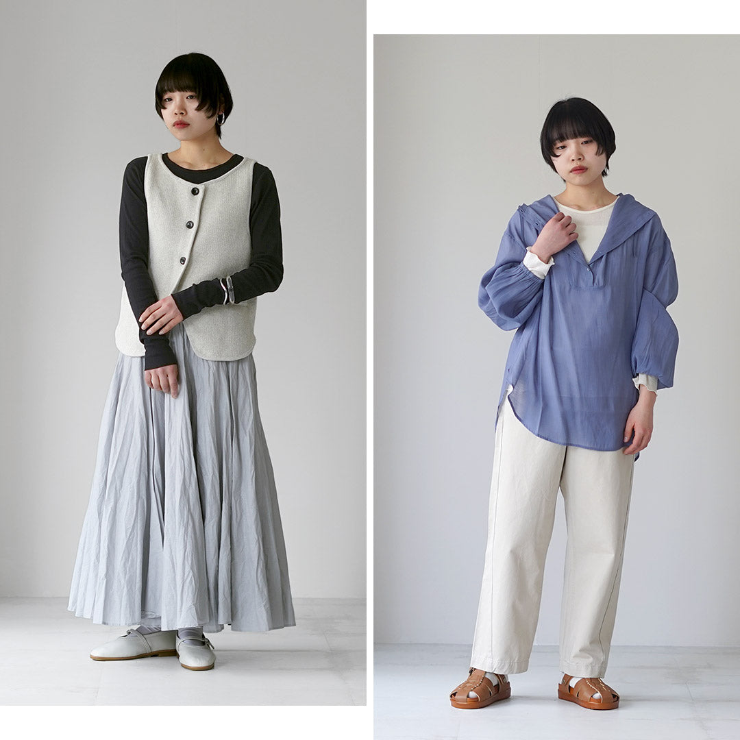 TUMUGU（ツムグ） スフレランダムテレコ　クルーネック ロングスリーブ Tシャツ 日本製