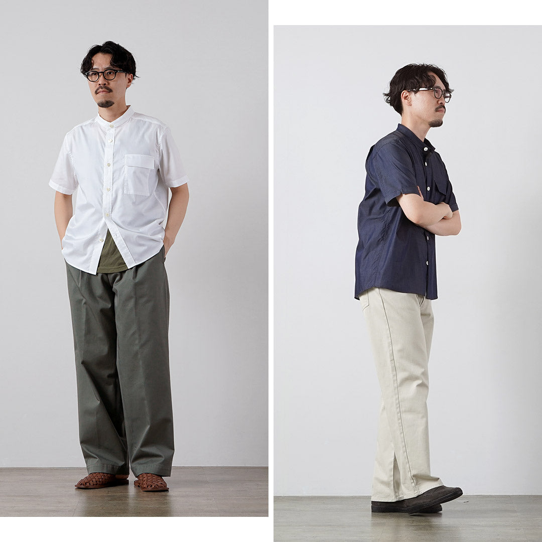 RE MADE IN TOKYO JAPAN（アールイー） 200番双糸 シャンブレーツイル 半袖 CPOシャツ 日本製 /