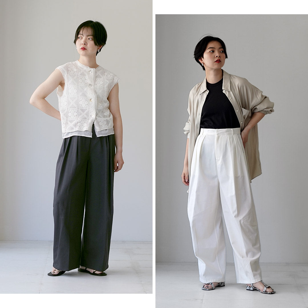 ETRE TOKYO（エトレトウキョウ） ソフトコットンタックカーブパンツ