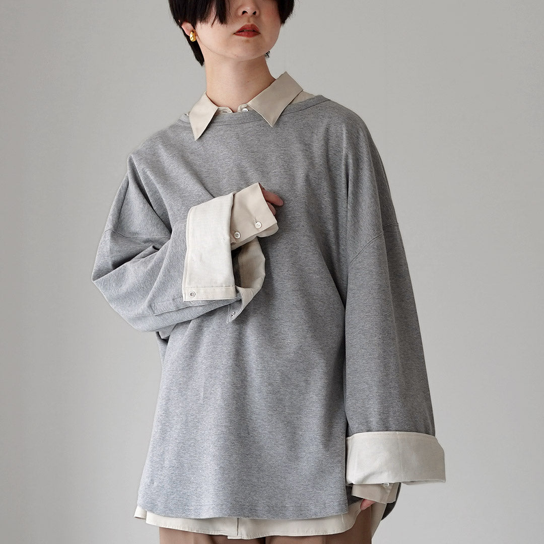 ETRE TOKYO（エトレトウキョウ） ボートネック カフス ロンTee 日本製 1226212058-0