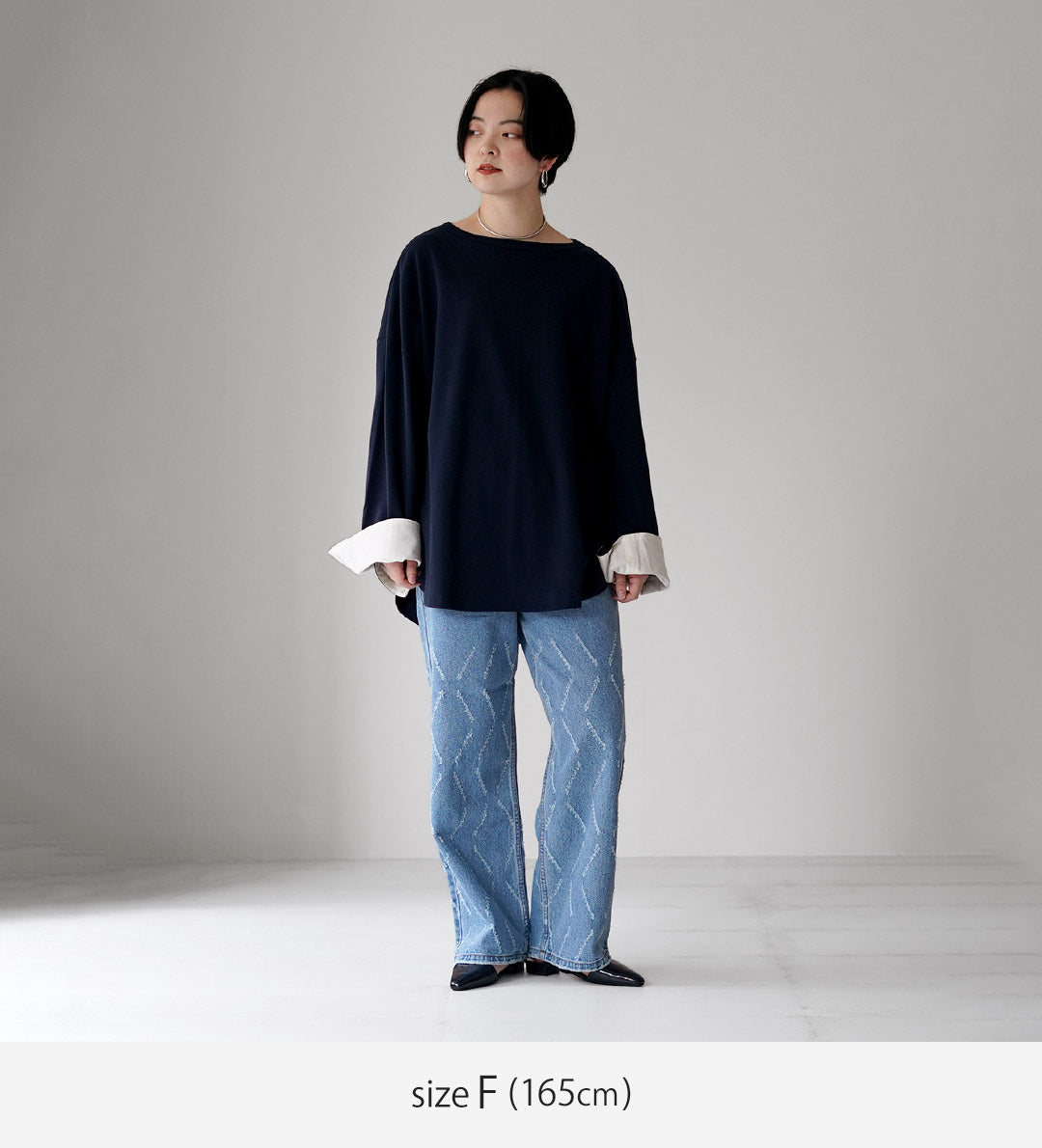 ETRE TOKYO（エトレトウキョウ） ボートネック カフス ロンTee 日本製