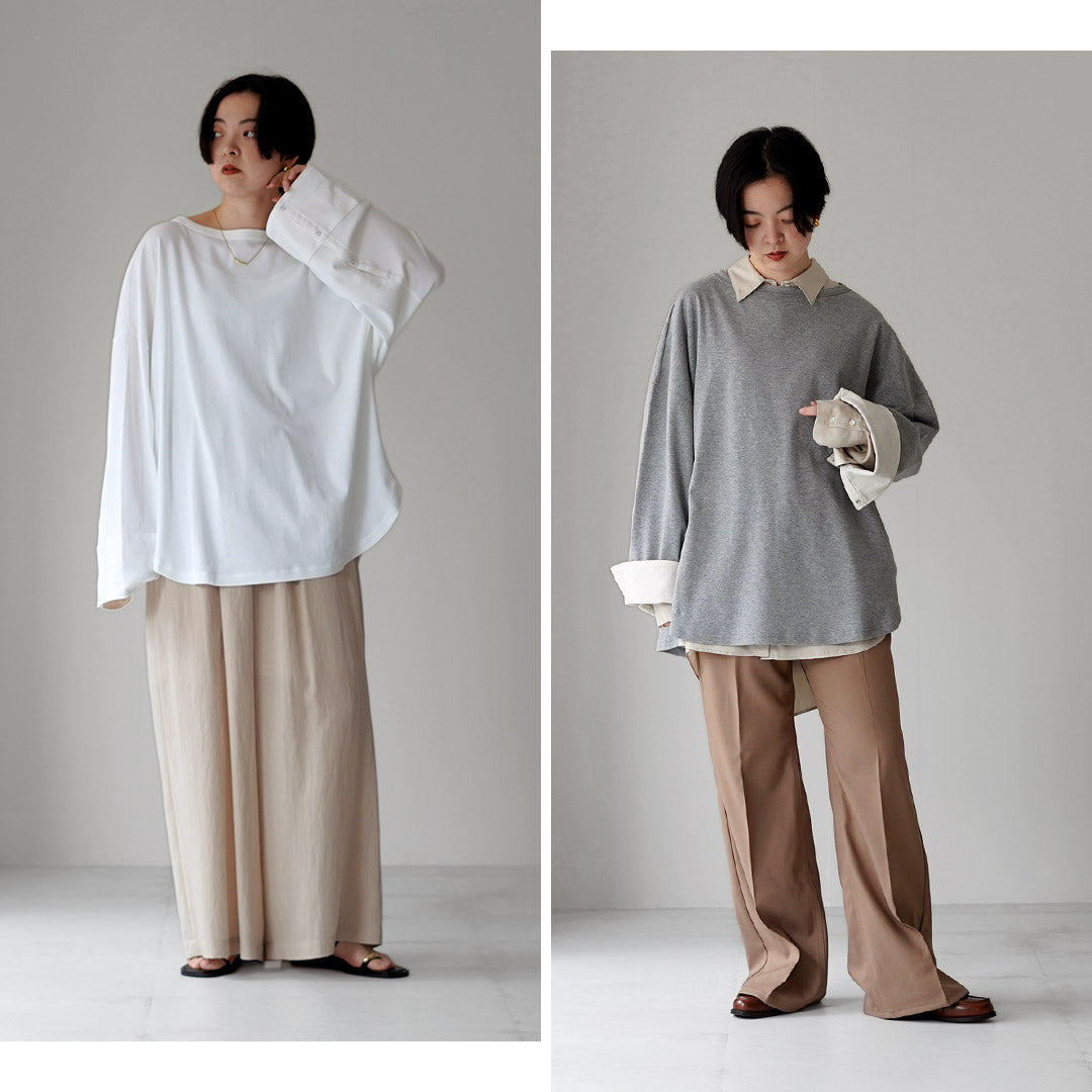 ETRE TOKYO（エトレトウキョウ） ボートネック カフス ロンTee 日本製