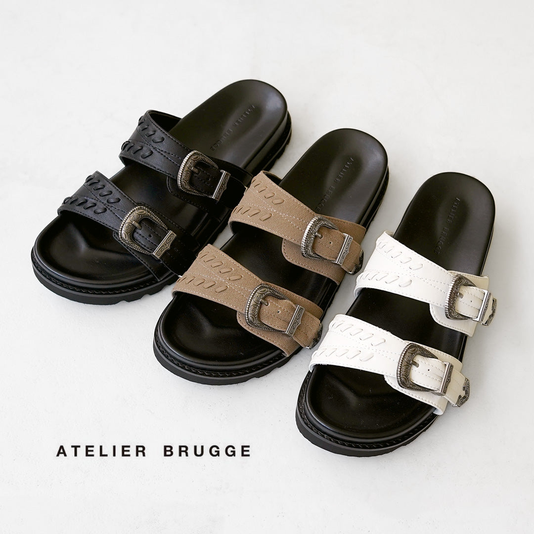 ATELIER BRUGGE（アトリエブルージュ） ウェスタン Wベルト サンダル