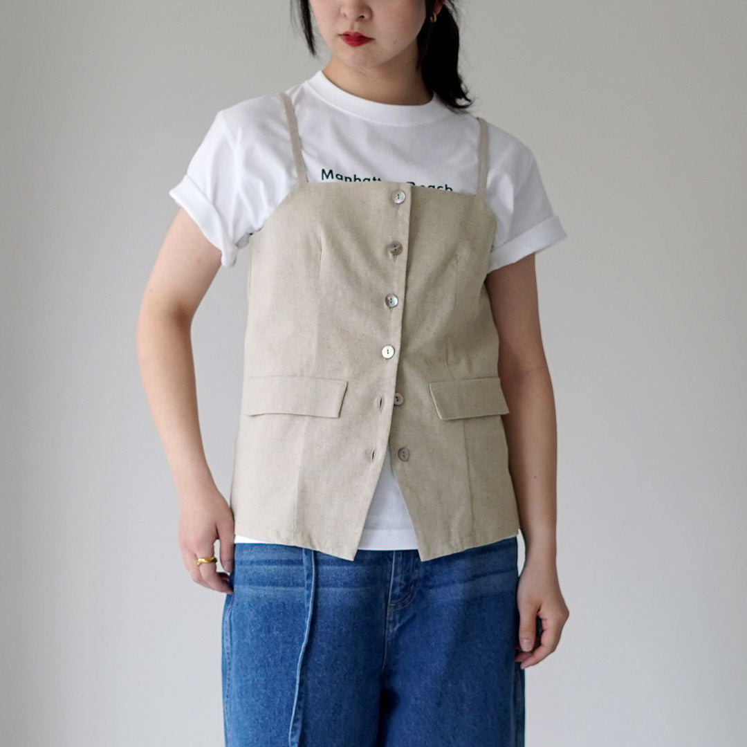 MARMARMAR（マーマーマー） リネンブレンド ビスチェライクベスト 日本製