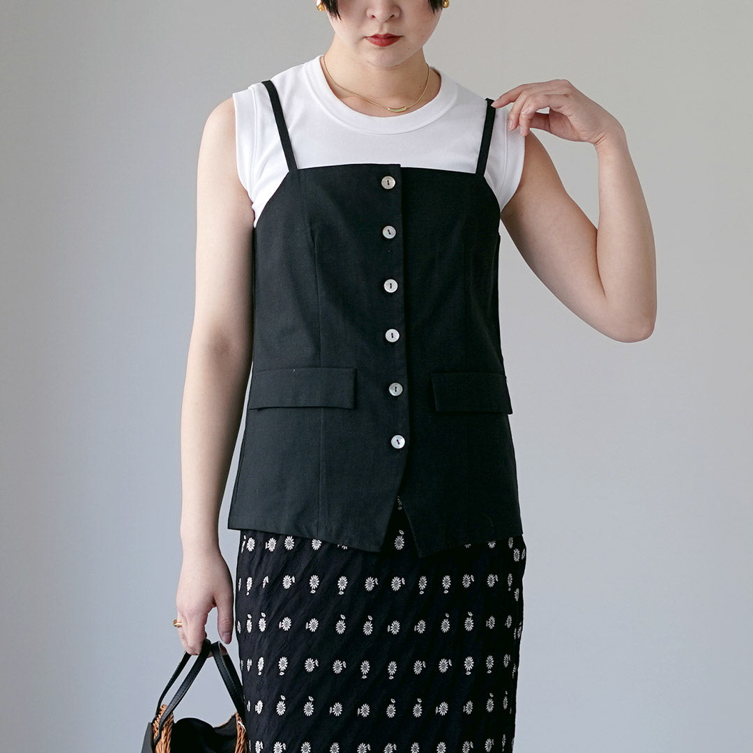 MARMARMAR（マーマーマー） リネンブレンド ビスチェライクベスト 日本製