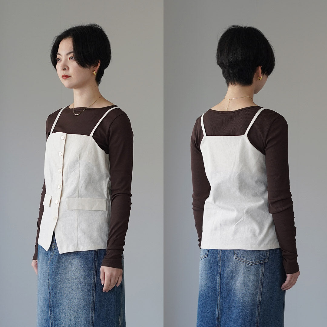 MARMARMAR（マーマーマー） リネンブレンド ビスチェライクベスト 日本製