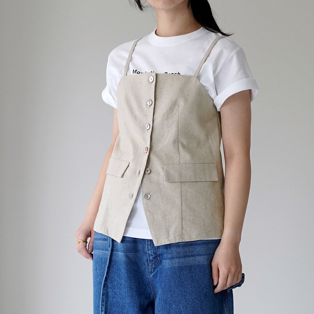 MARMARMAR（マーマーマー） リネンブレンド ビスチェライクベスト 日本製